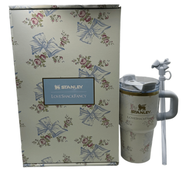Термос термокружка Stanley Quencher H2.0 Tumbler из нержавеющей стали 0,59 л LoveShackFancy Floral Ribbon Blue KT6007863