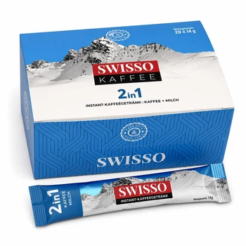 Кава розчинна Swisso 2 в 1 в стіках 20 х 14 г