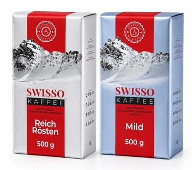 Набір кави меленої Swisso Reich Rosten 500 г + Swisso Mild 500 г