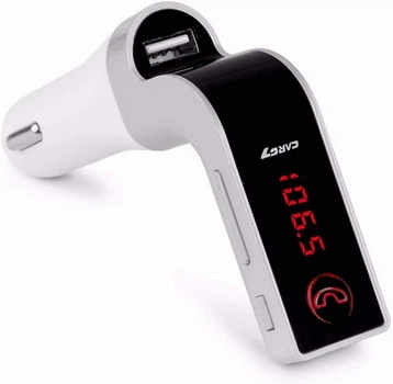 Автомобильный FM трансмиттер FM-модулятор 4 в 1 с Bluetooth, USB, MP3, AUX, слотом для micro SD Серебряный (МХ-4692-12996W)