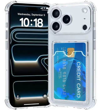 Протиударний прозорий чохол із кишенею для карт Apple iPhone 17 Pro