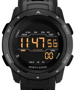 Мужские часы North Edge MARS Rubber Pro Black 5BAR