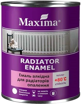Емаль для радіаторів опалення, біла глянсова, ТМ "Maxima" -0,7 кг