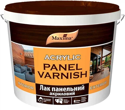 Лак панельний акриловий - Maxima, безкольоровий глянцевий, 0.9 л