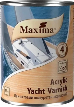 Лак яхтний поліуретан-акриловий - Maxima, безкольоровий глянцевий, 0.75 л