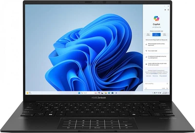 Ноутбук ASUS 14 Zenbook 14 UM3406GA OLED/Ryzen 7 AI 445/16GB/512SSD/UMA/DOS/Jade Black (90NB17R1-M000D0)