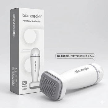 Мезоштамп Derma Stamp BioNeedle 120 голок з регулюванням довжини 0–2 мм для росту волосся та мікронідлінгу Bio Needle