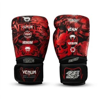 Боксерские перчатки Venum 20 Years черные/красные 14 унций (VENUM-06109-100)