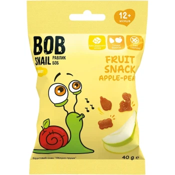Детские снеки Bob Snail фруктовые яблоко-груша 40 г (1740858)