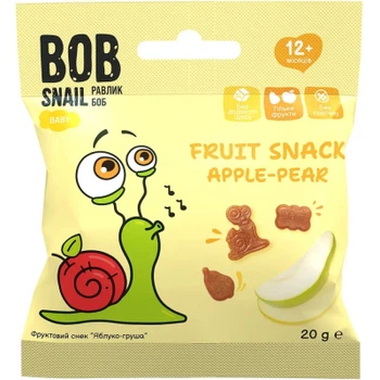 Детские снеки Bob Snail фруктовые яблоко-груша 20 г (1740851)