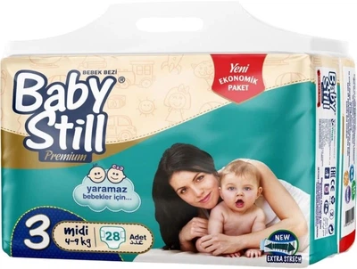 Підгузки дитячі Baby Still Economic розмір 3 (4-9 кг) 28 шт анатомічні памперси для малюків від протікань