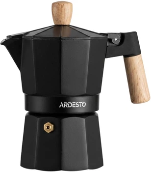 Гейзерна кавоварка Ardesto Midori алюміній бамбук 240 мл 6 чашки (AR8104W)