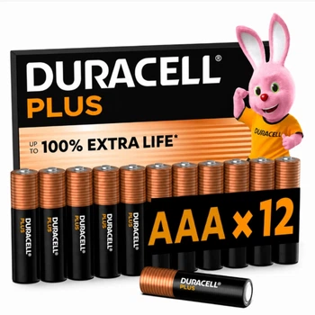 Батарейки Duracell Plus AAA -12 ШТУК (LR03) MN2400, Бельгія, Лужні мініпальчик