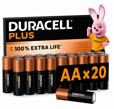 Батарейка LR6 Duracell Plus (20 штук) Бельгія, АА, пальчикова 1,5V