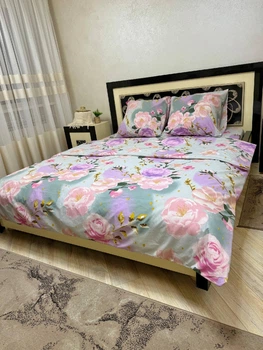 Постельное белье хлопковое Сантана Двуспальное 180 x 220 Бязь Фиолет 50 х 70