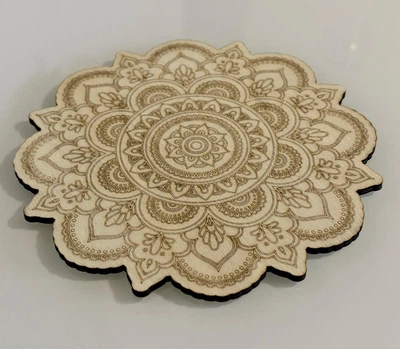 Декоративная мандала из дерева, настенный декор Mandala, деревянный элемент интерьера, 30см