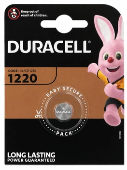 Батарейка Duracell CR1220 (DL1220) 3V літієва 1 шт 12×2.0 мм – кнопковий елемент живлення Lithium Coin