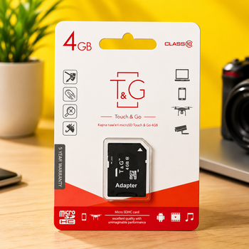 Карта памяти Micro SD 4Gb T&G Class 10 с адаптером
