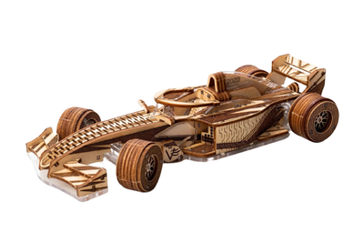 Механический 3D конструктор Racer V3 Гоночный болид, деревянный конструктор.