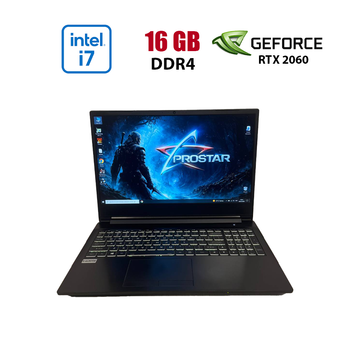 Игровой ноутбук Prostar NH55ED / 15.6" (1920x1080) IPS / Intel Core i7-8750H (6 (12) ядер по 2.2 - 4.1 GHz) / 16 GB DDR4 / 128 GB SSD + 1000 GB HDD / nVidia GeForce RTX 2060, 6 GB GDDR6, 192-bit / WebCam б/у