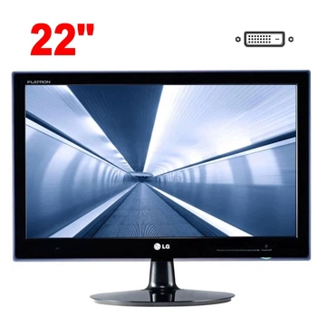 Монитор Б-класс LG Flatron E2240-PN / 22" (1920x1080) TN / 1x DVI, 1x VGA / Кабели в комплекте б/у