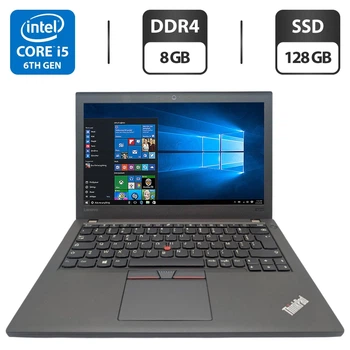 Нетбук Lenovo ThinkPad X270 / 12.5" (1366x768) TN / Intel Core i5-6300U (2 (4) ядра по 2.4 - 3.0 GHz) / 8 GB DDR4 / 128 GB SSD / Intel HD Graphics 520 / WebCam б/в