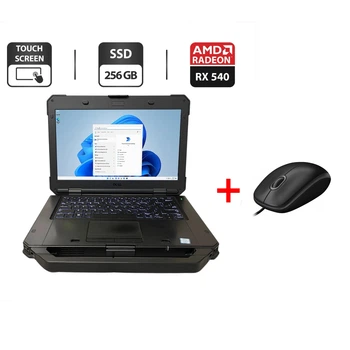 Защищенный ноутбук Dell Latitude 5420 Rugged / 14" (1920x1080) IPS Touch / Intel Core i7-8650U (4 (8) ядра по 1.9 - 4.2 GHz) / 16 GB DDR4 / 256 GB SSD / AMD Radeon RX 540, 2 GB GDDR5, 128-bit / Стилус / Два АКБ б/у + Подарок Проводная мышь / USB