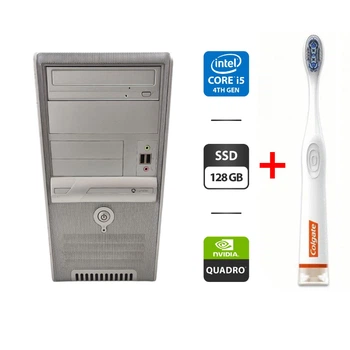 Комп'ютер NoName Tower / Intel Core i5-4460 (4 ядра по 3.2 - 3.4 GHz) / 8 GB DDR3 / 128 GB SSD / nVidia Quadro K600, 1 GB GDDR3, 128-bit / DVD-ROM б/в + Подарунок Розумна інтерактивна зубна щітка Colgate Connect M1 / Bluetooth