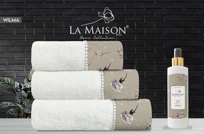 Подарочный набор полотенец La Maison 3 шт Wilma Белый (30х50, 50х90, 70х140) + аромат