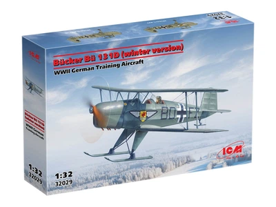 Сборная модель ICM самолет Bücker Bü 131D зимняя версия – масштаб 1:32 (32029)