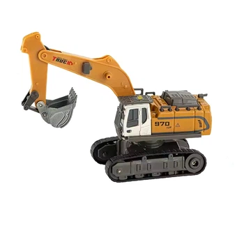 Мини гусеничный экскаватор RC 555-104 с поворотной платформой и звуковыми эффектами (Желтый)
