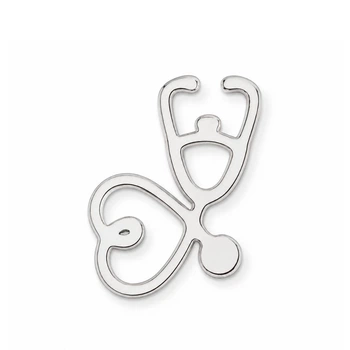 Значок из стали BROCHE брошь бижутерия Медицина Стетоскоп серебристый BRGV115472