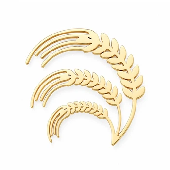 Брошь из стали BROCHE бижутерия Растения Колоски золотистая BRBF115468