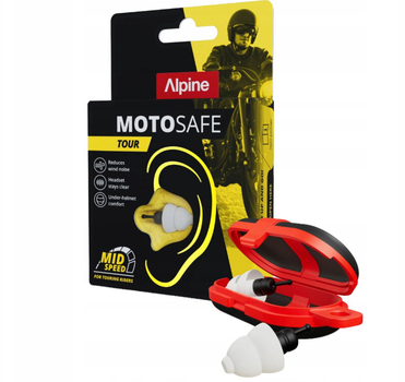 Беруши для мотоциклистов Alpine MotoSafe Tour 2026 противошумные для шлема с футляром