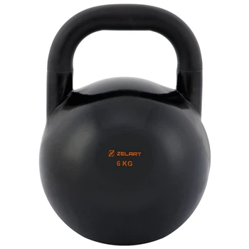 Гиря 6кг цельная соревновательная стальная окрашенная Zelart Competition Kettlebell 7795-6 вес 6кг