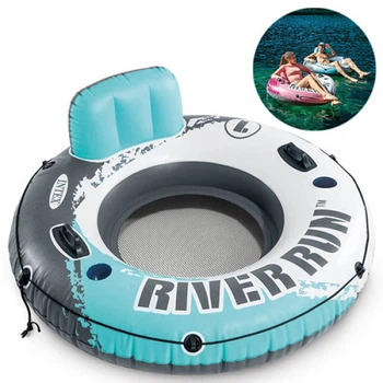 Надувне коло шезлонг Intex, River Run, серія Sports, 135 см, Бірюзовий (IP-174149)