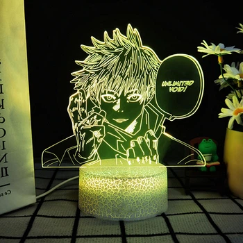 Акриловый 3D Светильник RGB Магическая битва Годжо Сатору Jujutsu Kaisen Gojo Satoru 11 см
