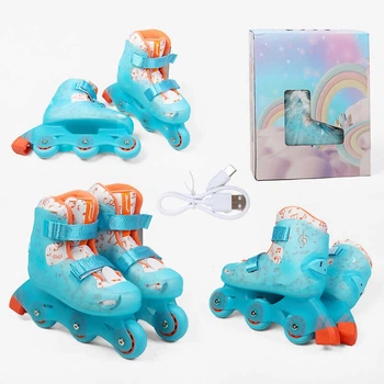 Ролики дитячі Profi Roller 8360-16 XS (розсувні, розмір 29-30, колеса 4/Ø60 мм/TPU, в один ряд, гальмо заднє, підсвітка)