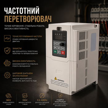 Інвертор з частотно-регульованим приводом, трифазний перетворювач частоти на вході та виході, перетворювач з регульованою частотою