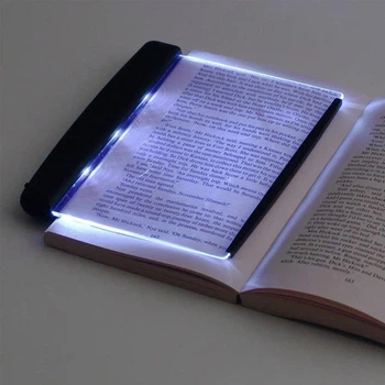 Портативний LED світильник для читання книг, світлодіодна книжкова лампа на батарейках AAA
