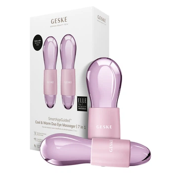 Набір масажерів для очей та обличчя GESKE Cool & Warm Duo Eye Massager 7 в 1 кріосфери з боросилікатного скла для охолодження та нагрівання шкіри зменшення набряків і темних кіл Рожевий