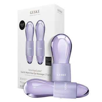 Набір масажерів для очей та обличчя GESKE Cool & Warm Duo Eye Massager 7 в 1 кріосфери з боросилікатного скла для охолодження та нагрівання шкіри зменшення набряків і темних кіл Фіолетовий