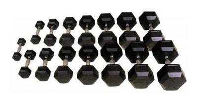 Шестигранні прогумовані гантелі Hexagon від 12.5 до 50 кг (RNS_D-625)