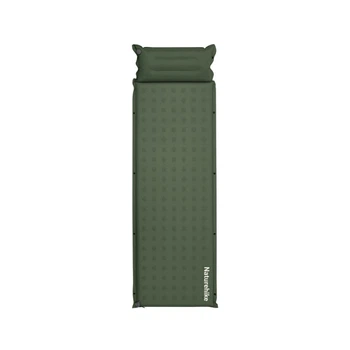 Матрац туристичний із подушкою, самонадувний одномісний Naturehike CNK2550WS025, вологостійкий, 200х65х3 см, зелений