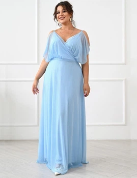 Вечернее сиреневое платье FashionYouWant L/XL голубой 43372529