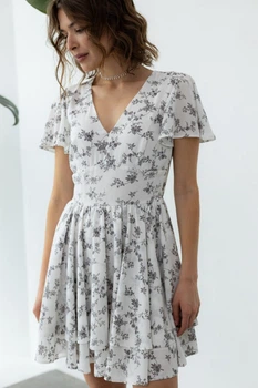 Літня шифонова сукня з квітковим візерунком FashionYouWant S білий 43450199