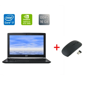 Игровой ноутбук Acer Aspire Nitro VN7-593G / 15.6" (1920x1080) IPS / Intel Core i7-7700HQ (4 (8) ядра по 2.8 - 3.8 GHz) / 16 GB DDR4 / 512 GB SSD / nVidia GeForce GTX 1060, 6 GB GDDR5, 192-bit / WebCam / Windows 10 б/у + Подарок Беспроводная мышь / USB