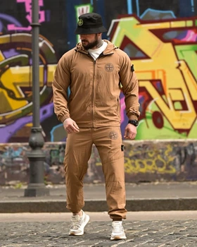 Спортивный костюм Stone Island HOOLIGANS коричневый мужской ВТ4706 XL