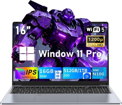 Ноутбук 16" NIAKUN NY-03 | Intel N100 RAM 16GB SSD 1TB | Windows 11 (UKR)