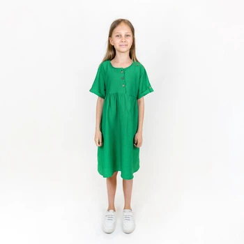 Однотонна сукня з ґудзиками для дівчинки Dexter`s 122 Зелений (655291-122-sm)